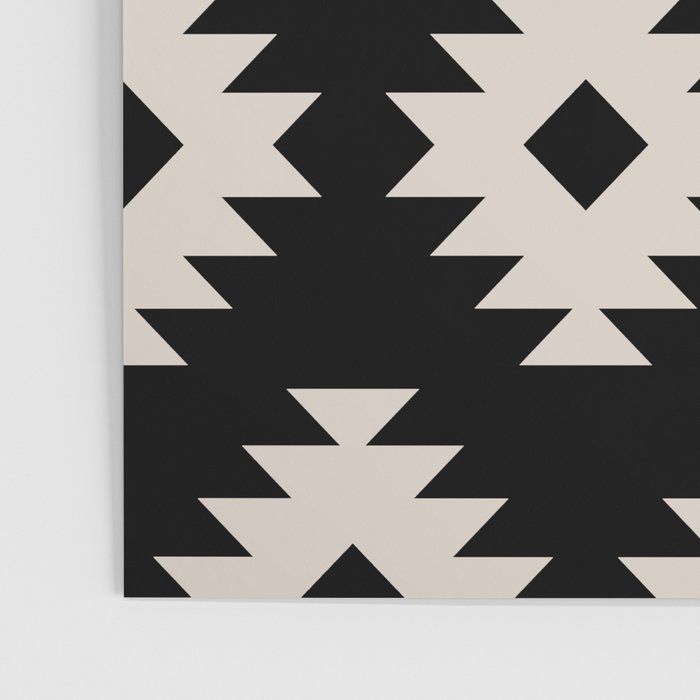 Southwestern Pattern 542 Black and Linen White Poster Gallery Image 3