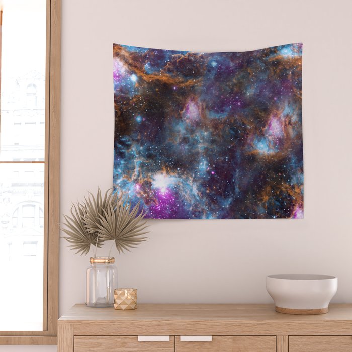 Magical Cosmic Stardust Nebula  Wall Tapestry Gallery Image 2