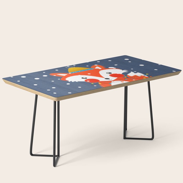 Cute christmas fox in the snow Coffee Table Gallery Image 1