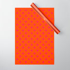 Orange Pop and Hot Neon Pink Polka Dots Wrapping Paper Gallery Image 1