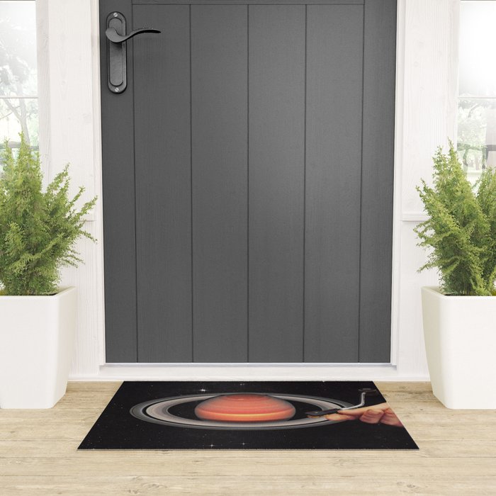 Galactic DJ - Vinyl Saturn Turntable Welcome Mat Gallery Image 3
