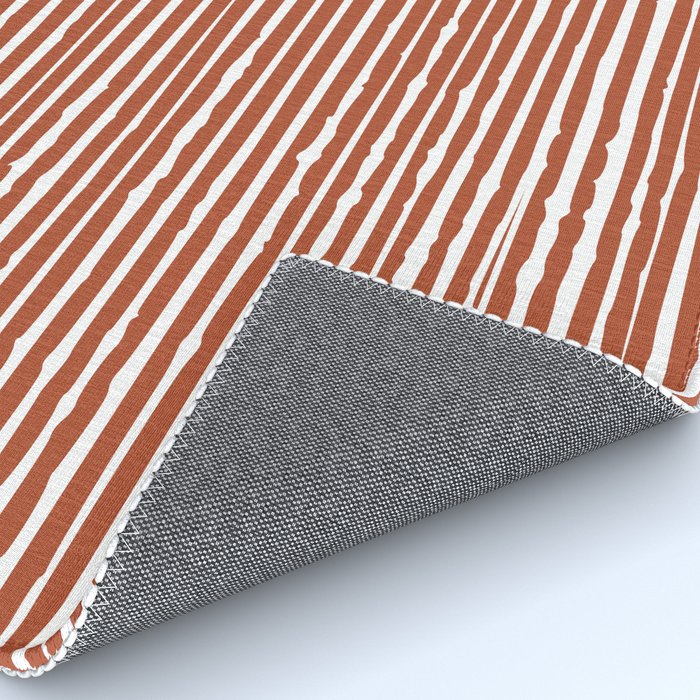 Rustic, Abstract Stripes Pattern in Terracotta Rug Gallery Image 4