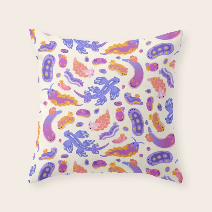 sea slug - pastel Throw Pillow Gallery Image 6