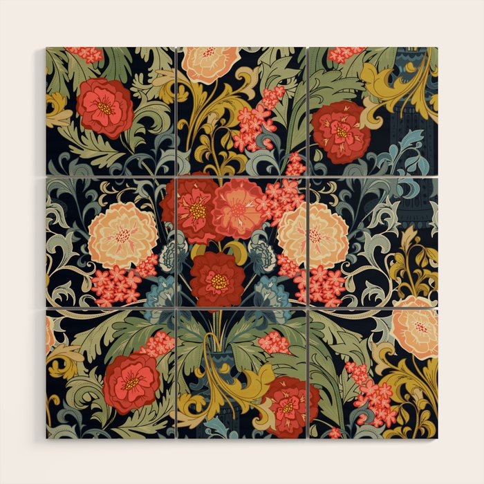 William Morris bouquet Wood Wall Art Gallery Image 1