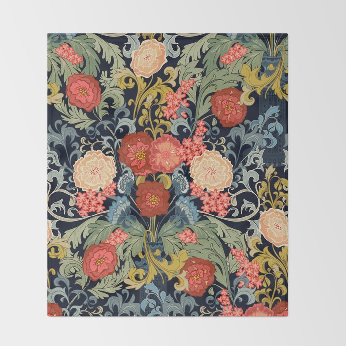 William Morris bouquet Throw Blanket Gallery Image 2