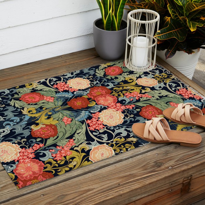 William Morris bouquet Outdoor Rug Gallery Image 2