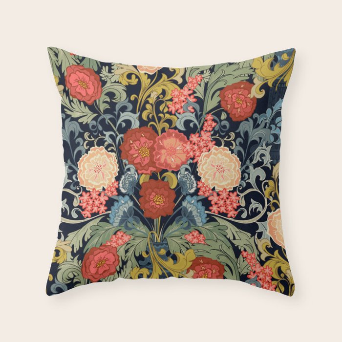 William Morris bouquet Throw Pillow Gallery Image 6