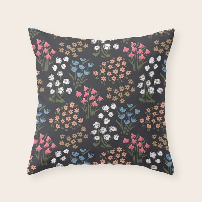 Wildflower Garden Delight Throw Pillow Gallery Image 1
