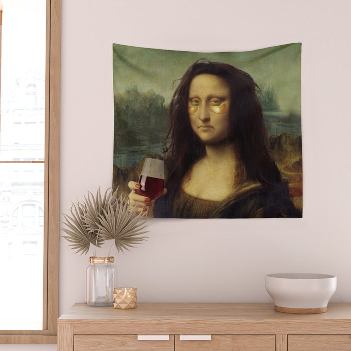 Drunk Lisa Wall Tapestry Gallery Image 2