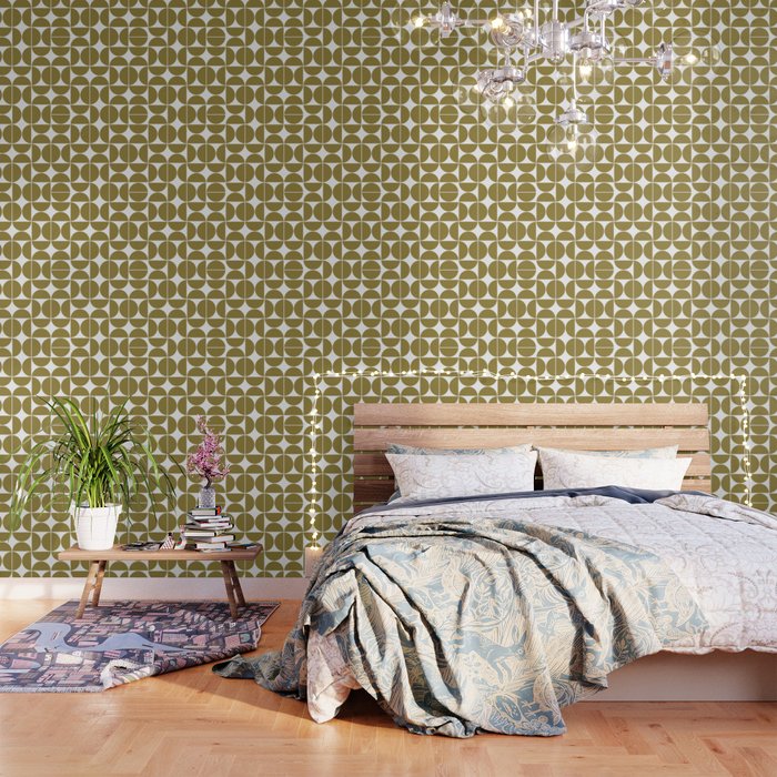 Mid Century Modern Geometric 04 Flat Gold Wallpaper Gallery Image 1