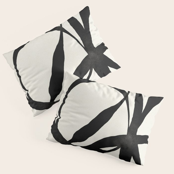 Black Twist 1 - Modern Art Print Pillow Sham Gallery Image 1