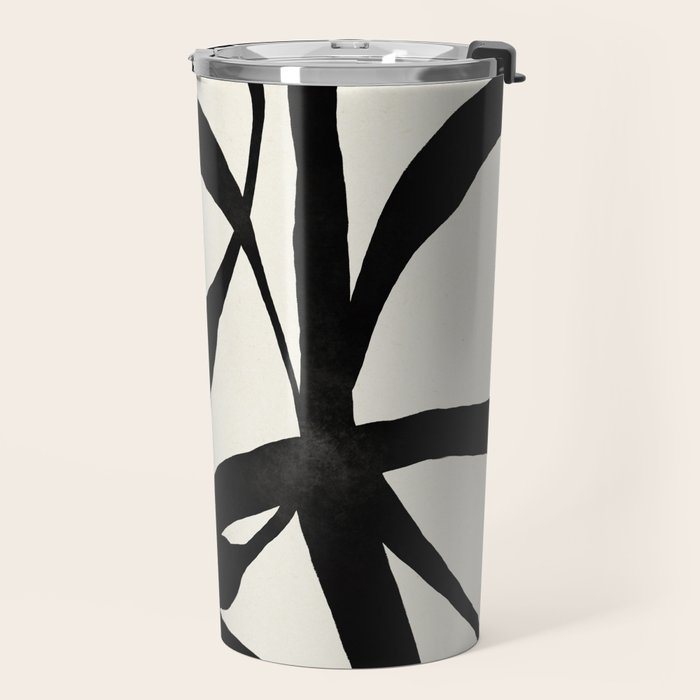 Black Twist 1 - Modern Art Print Travel Mug Gallery Image 2