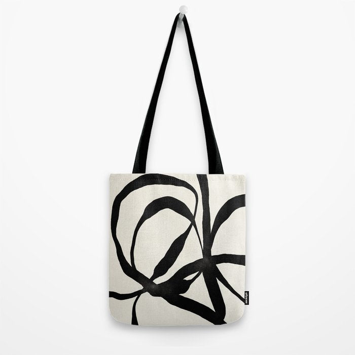 Black Twist 1 - Modern Art Print Tote Bag Gallery Image 2