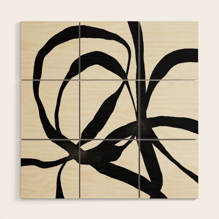 Black Twist 1 - Modern Art Print Wood Wall Art Gallery Image 1
