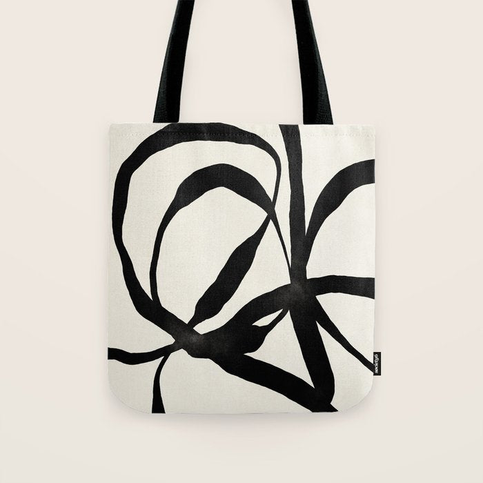 Black Twist 1 - Modern Art Print Tote Bag Gallery Image 1