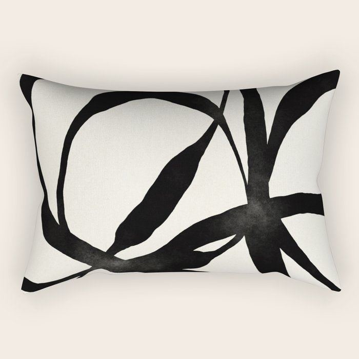 Black Twist 1 - Modern Art Print Rectangular Pillow Gallery Image 2