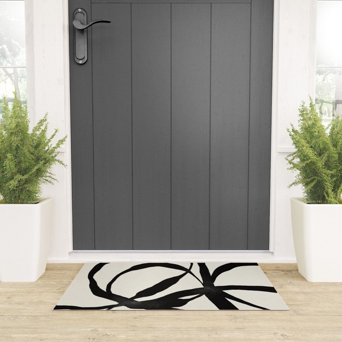 Black Twist 1 - Modern Art Print Welcome Mat Gallery Image 3