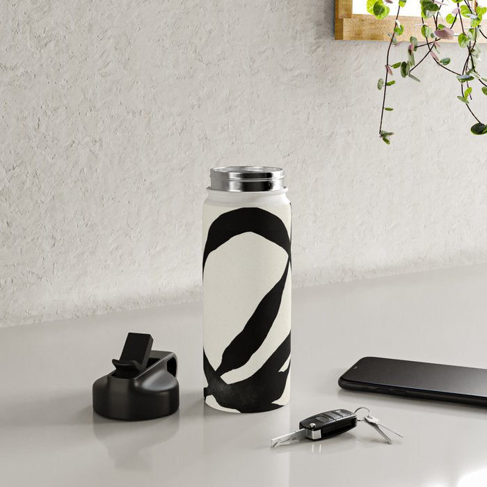 Black Twist 1 - Modern Art Print Water Bottle Gallery Image 4