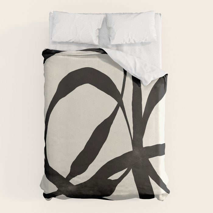 Black Twist 1 - Modern Art Print Duvet Cover Gallery Image 1