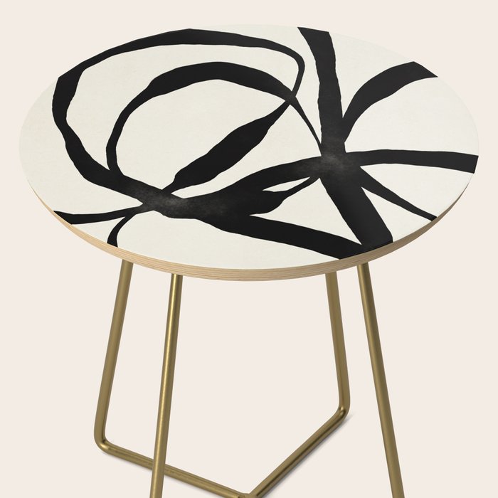 Black Twist 1 - Modern Art Print Side Table Gallery Image 2