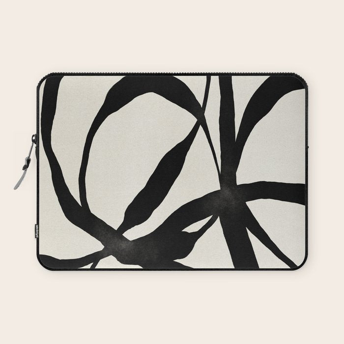 Black Twist 1 - Modern Art Print Laptop Sleeve Gallery Image 1