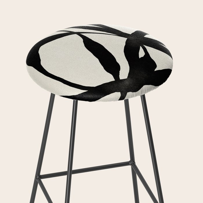 Black Twist 1 - Modern Art Print Stool Gallery Image 2