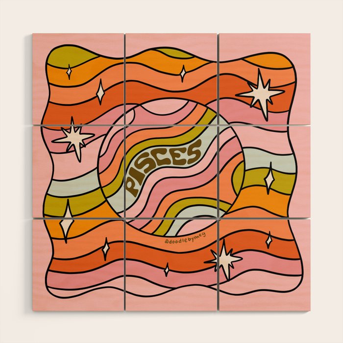 Pisces Planet Wood Wall Art Gallery Image 1