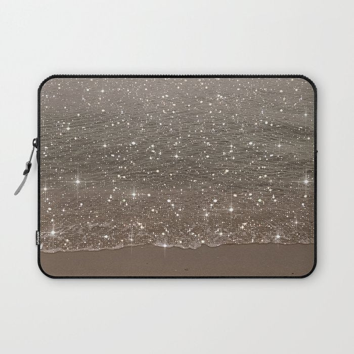 Beach Ocean Glitter Laptop Sleeve