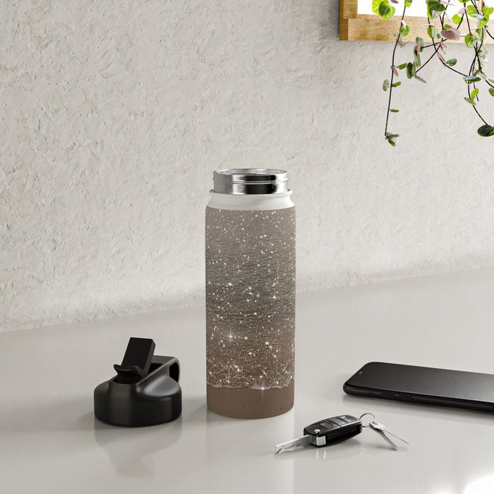 Beach Ocean Glitter Water Bottle Gallery Image 4