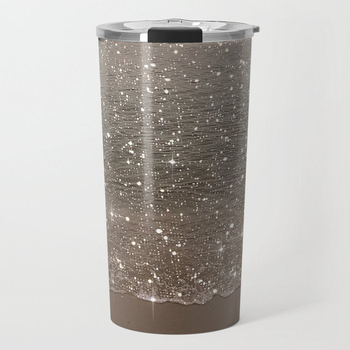 Beach Ocean Glitter Travel Mug Gallery Image 1