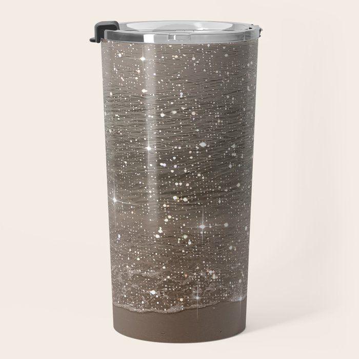 Beach Ocean Glitter Travel Mug Gallery Image 3