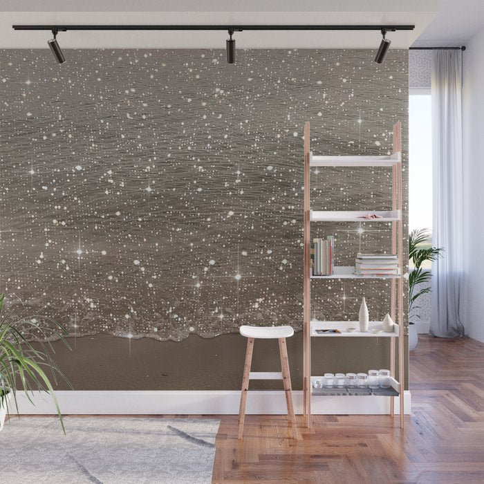 Beach Ocean Glitter Wall Mural