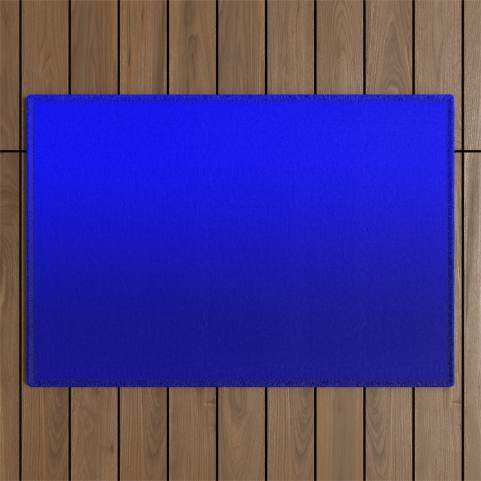 Bright Cobalt and Dark Blue Ombre Outdoor Rug Gallery Image 1