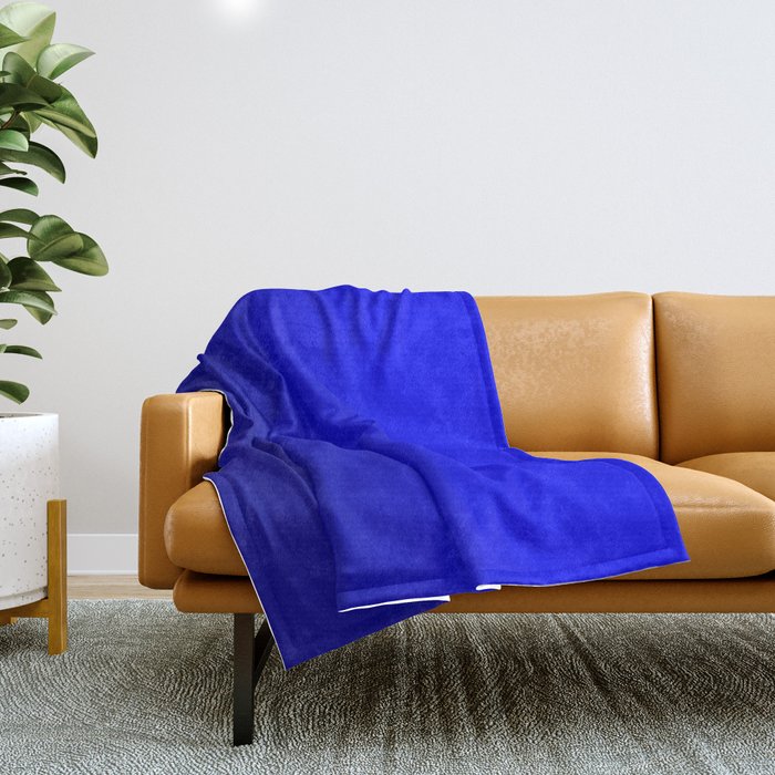 Bright Cobalt and Dark Blue Ombre Throw Blanket Gallery Image 1