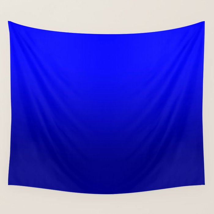 Bright Cobalt and Dark Blue Ombre Wall Tapestry Gallery Image 1