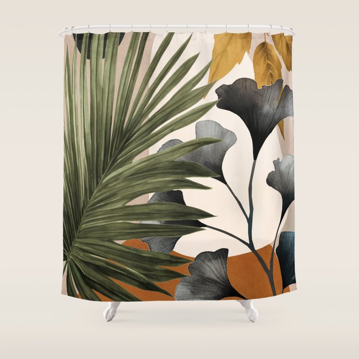 Abstract Tropical Art 17 Shower Curtain Gallery Image 1