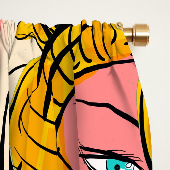 Comics Pop Girl Pattern Window Curtain Gallery Image 2