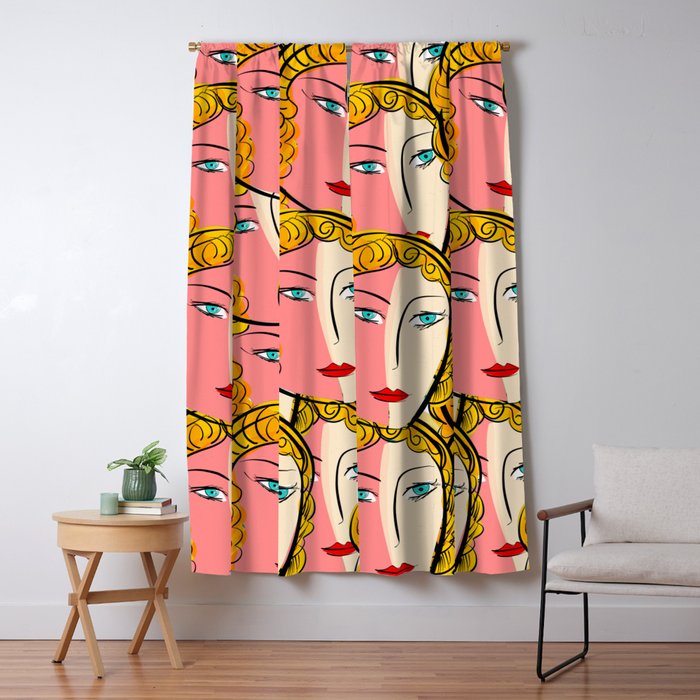 Comics Pop Girl Pattern Window Curtain Gallery Image 1