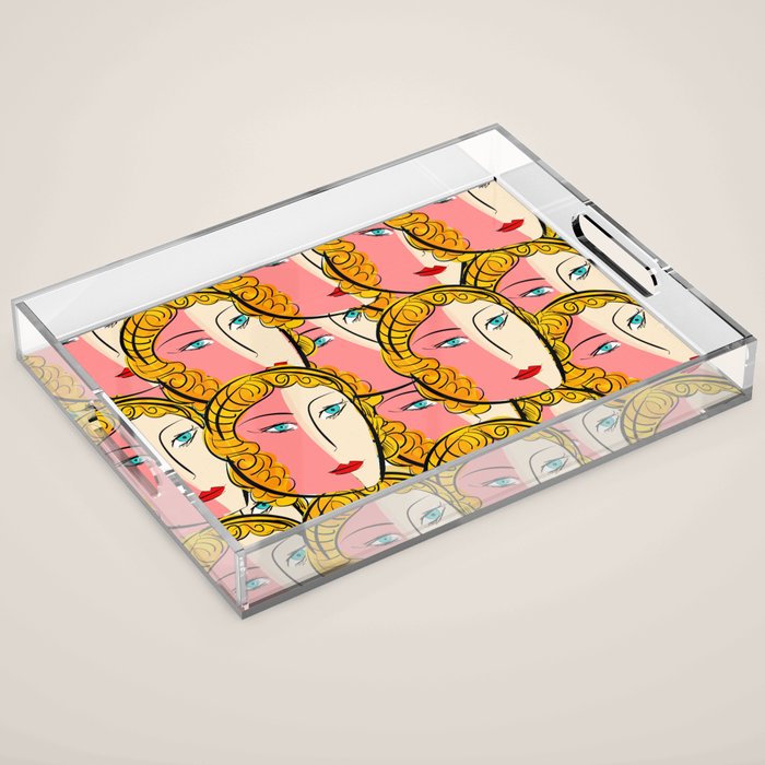 Comics Pop Girl Pattern Acrylic Tray Gallery Image 1