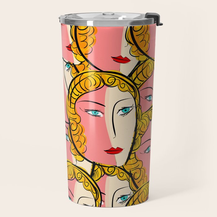 Comics Pop Girl Pattern Travel Mug Gallery Image 2