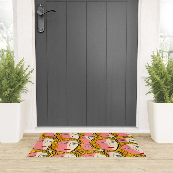 Comics Pop Girl Pattern Welcome Mat Gallery Image 3