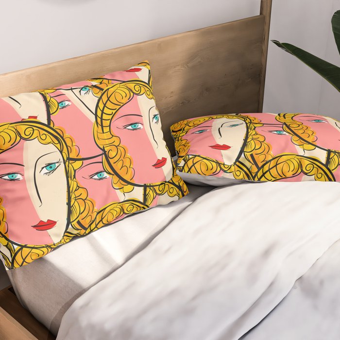 Comics Pop Girl Pattern Pillow Sham Gallery Image 2