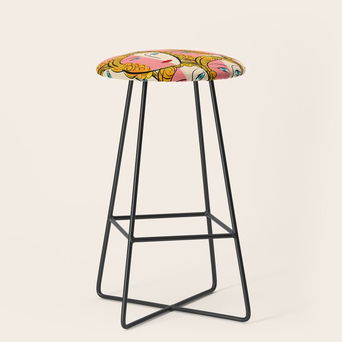Comics Pop Girl Pattern Stool Gallery Image 1