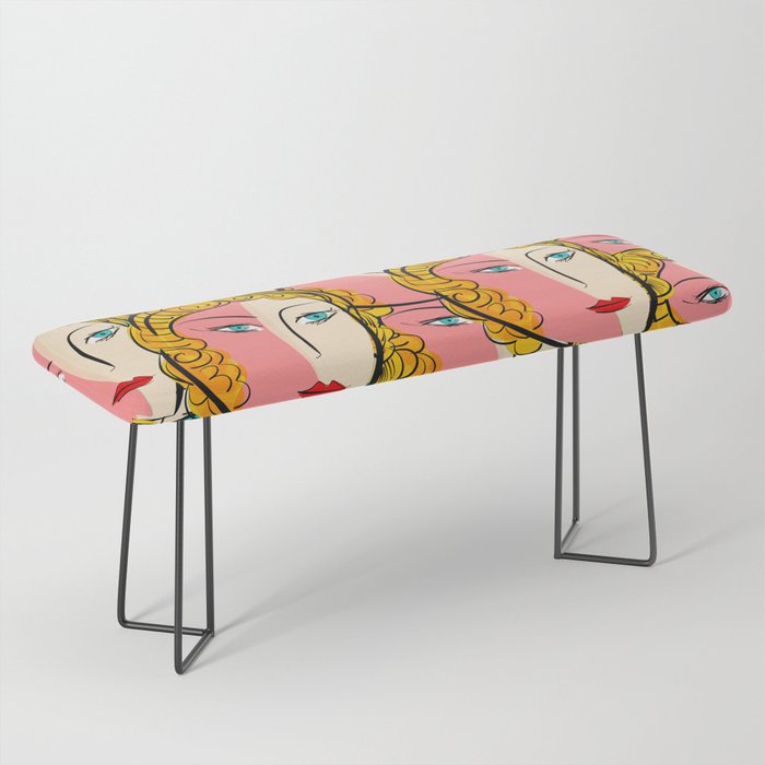 Comics Pop Girl Pattern Bench Gallery Image 1