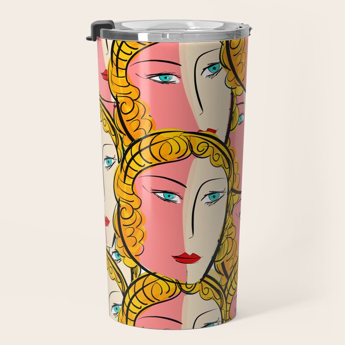 Comics Pop Girl Pattern Travel Mug Gallery Image 3