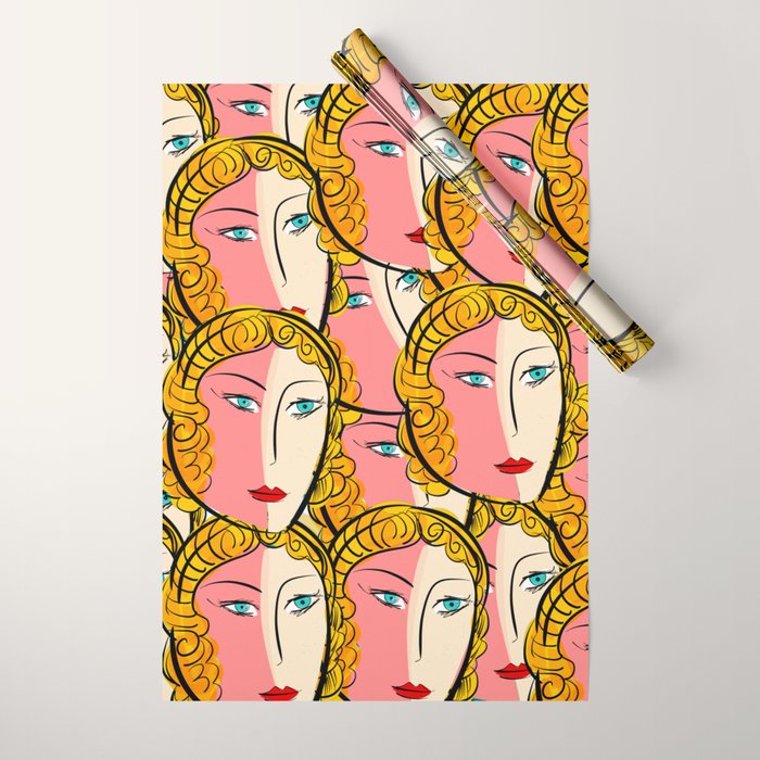 Comics Pop Girl Pattern Wrapping Paper Gallery Image 1