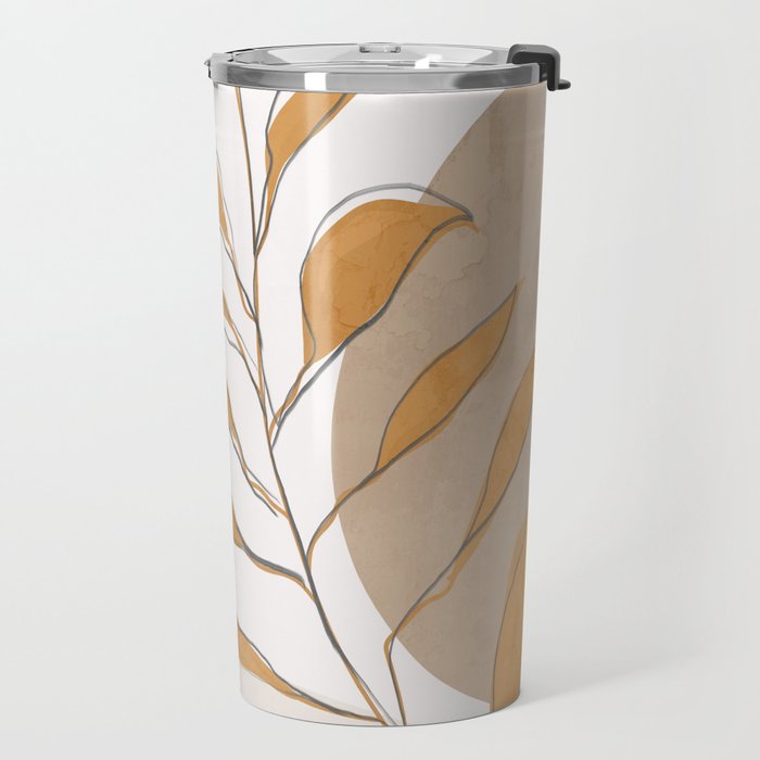 Minimal Abstract Art Tropical Leaf  Travel Mug Gallery Image 2
