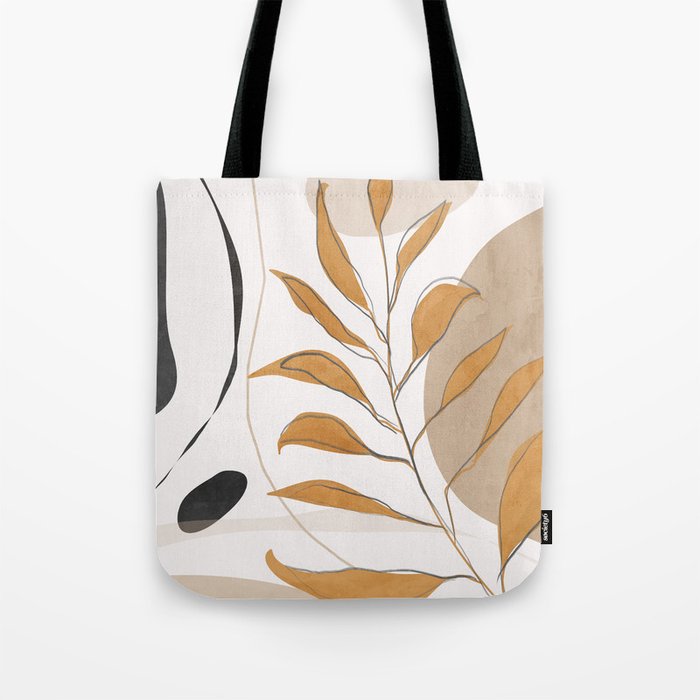 Minimal Abstract Art Tropical Leaf  Tote Bag Gallery Image 1