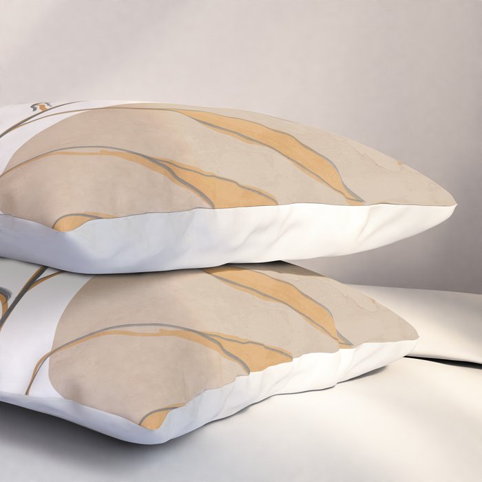 Minimal Abstract Art Tropical Leaf  Pillow Sham Gallery Image 3
