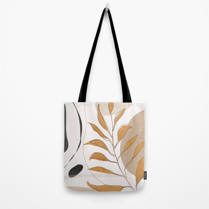 Minimal Abstract Art Tropical Leaf  Tote Bag Gallery Image 2